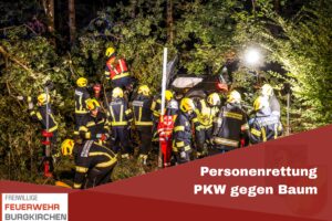 Mehr über den Artikel erfahren Personenrettung PKW gegen Baum